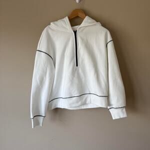 White Zip up Hoodie